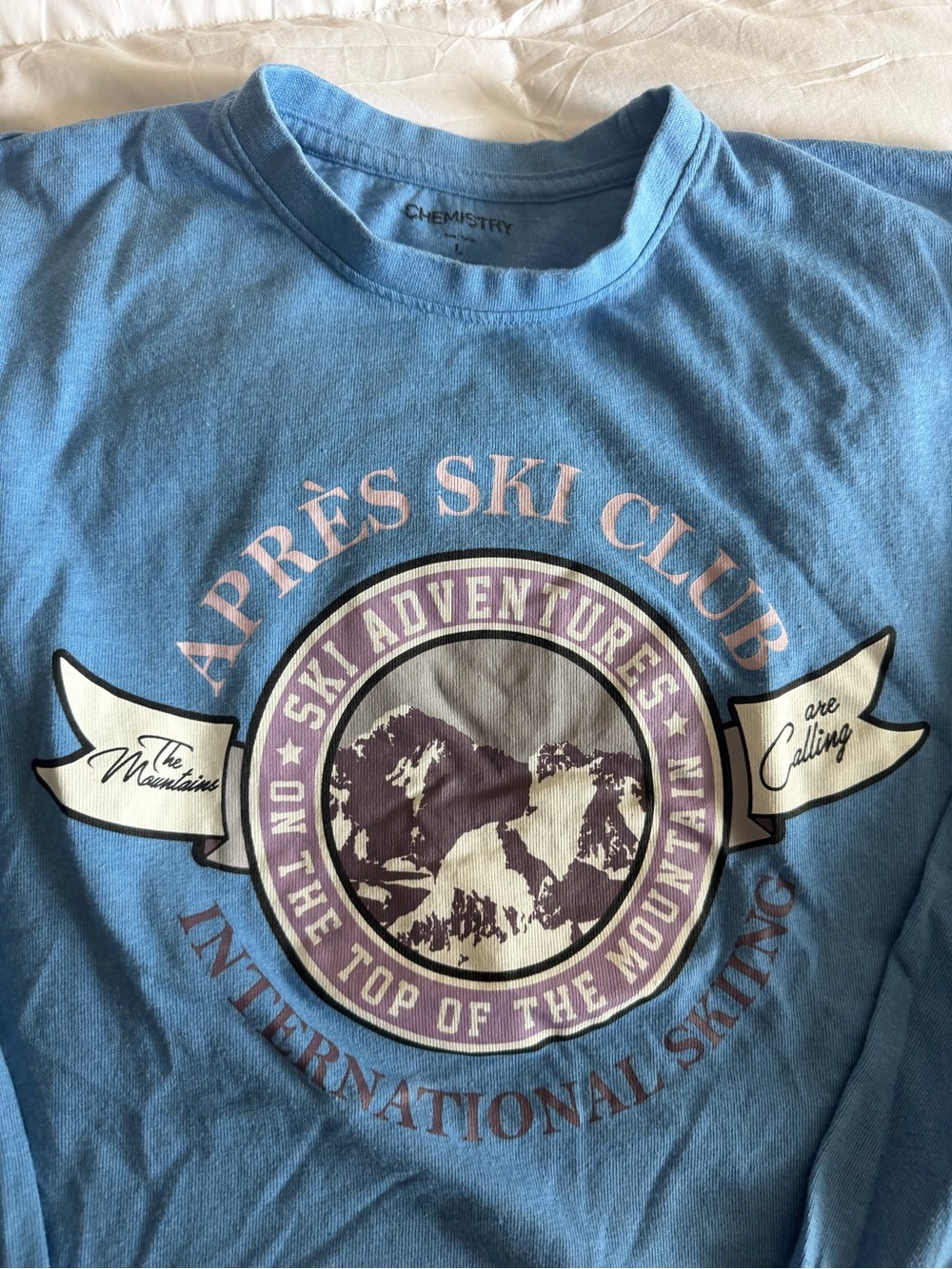 Chemistry Blue Après Ski Club Graphic Long Sleeve